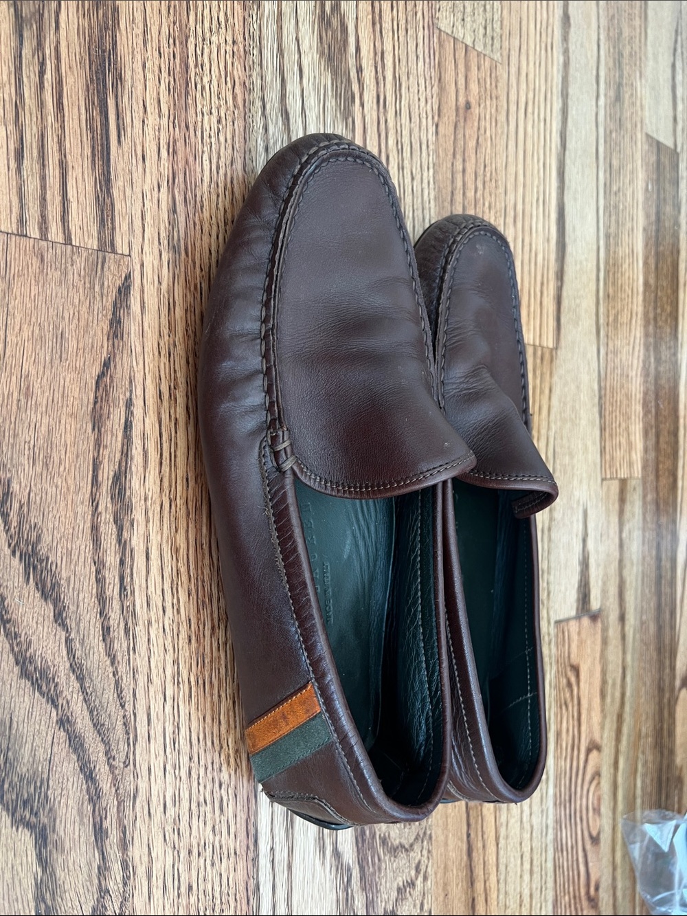 Ralph Lauren Brown Leather Slip-On Loafers - Picture 2 of 7